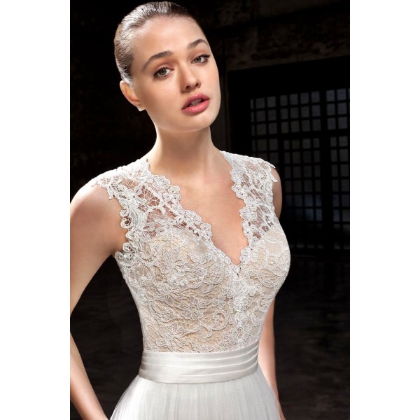 ΝΥΦΙΚΟ COSMOBELLA ΜΕΤΑΞΩΤΟ ΤΟΥΛΙ & ΙΣΠΑΝΙΚΗ ΔΑΝΤΕΛΑ IVORY/NUDE ΚΩΔ.22784025
